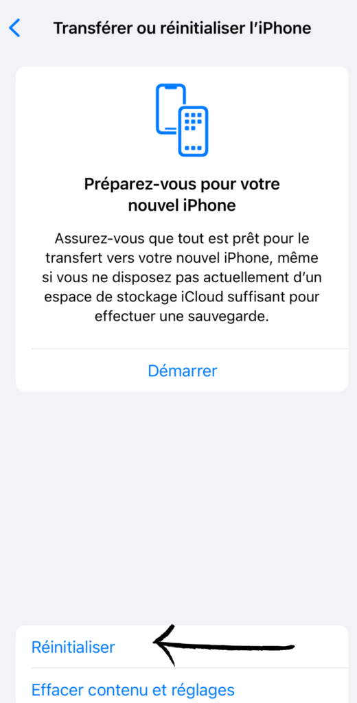 Comment réinitialiser iphone 11