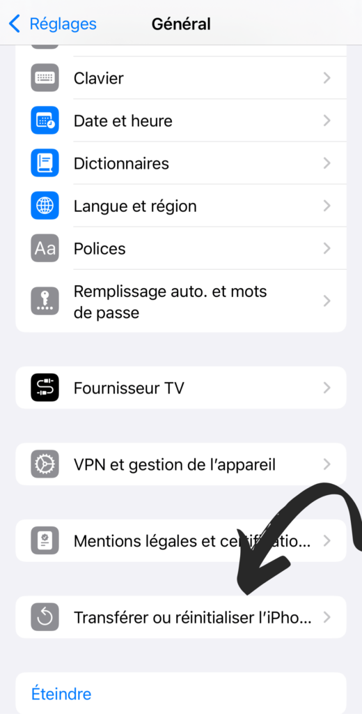 Comment réinitialiser iphone 11